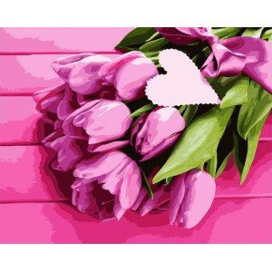 Картина по номерам "Розовые тюльпаны"