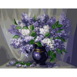 Картина по номерам "Бузок у синій вазі"