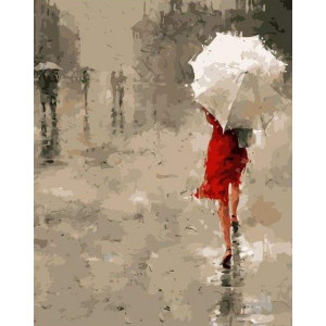 Картина по номерам "Женщина под зонтом"