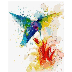 Картина по номерам "Цветочная колибри"