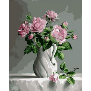 Картина по номерам "Кувшин роз"