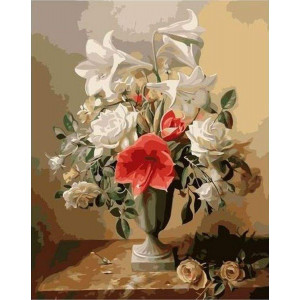 Картина по номерам "Лилии и розы"