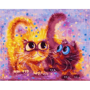 Картина по номерам "Глазастые коты"