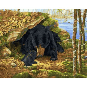 Картина по номерам "Медведица с медвежонком"