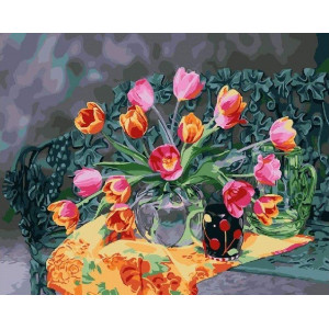 Картина по номерам "Розовые тюльпаны"