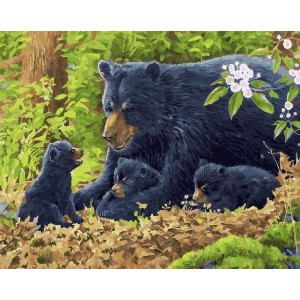 Картина по номерам "Чёрные медведи"