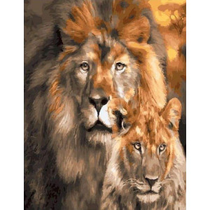 Картина по номерам "Величественные львы"