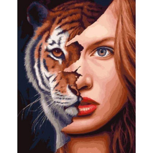 Картина по номерам "Дві тигриці"