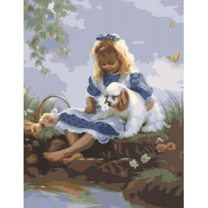 Картина по номерам "Девочка с собакой"