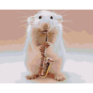 Картина по номерам "Миша-саксофоністка"