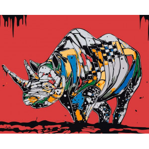 Картина по номерам "Арт-носорог"