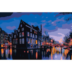 Картина по номерам "Ночной Амстердам"