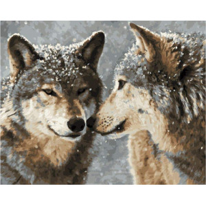 Картина по номерам "Волк и волчица"