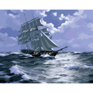 Картина по номерам "Вітрильник у морі"