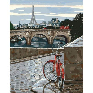 Картина по номерам "Велопрогулка по Парижу"