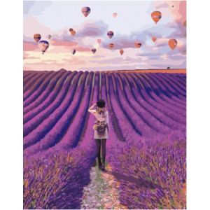 Картина по номерам "Воздушные шары над лавандовым полем"