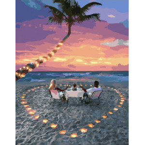 Картина по номерам "Романтический ужин на песчаном пляже"