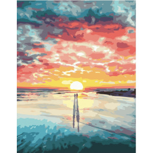 Картина по номерам "Хмарний захід сонця"