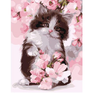 Картина по номерам "Весенний котёнок"