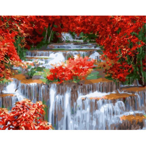 Картина по номерам "Червоний водоспад"