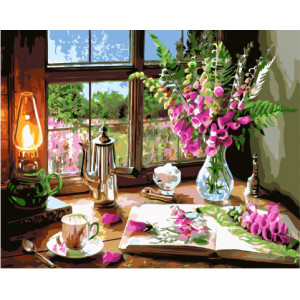 Картина по номерам "Аромат квітів та чаю"