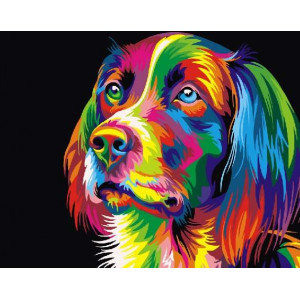 Картина по номерам "Радужный пёс"