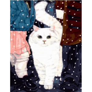 Картина по номерам "Белая кошка"