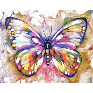 Картина по номерам "Разноцветная бабочка"
