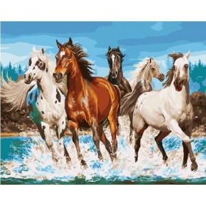 Картина по номерам "Бегущие лошади"