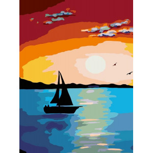 Картина по номерам "Море на заході сонця"