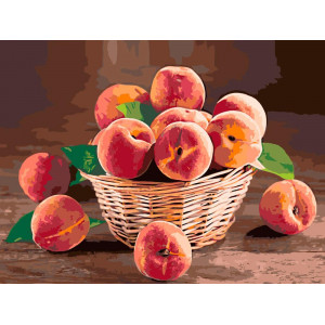 Картина по номерам "Корзина с персиками"