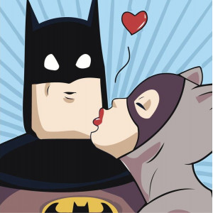 Картина по номерам "Бэтмен и женщина-кошка: Поцелуй"