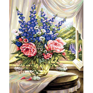 Картина по номерам "Цветы на столе"