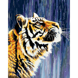 Картина по номерам "Тигр под дождем"