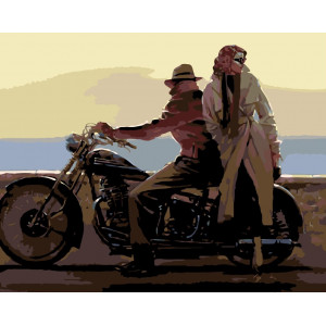 Картина по номерам "Поездка на мотоцикле"