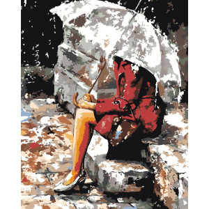 Картина по номерам "Размышления под дождем"
