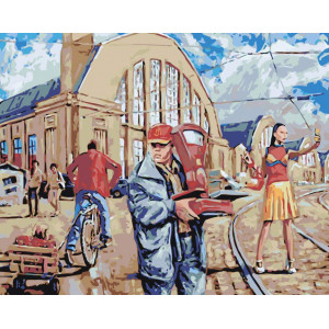 Картина по номерам "Городской вокзал"