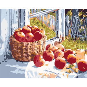 Картина по номерам "Кошик яблук"