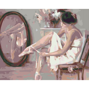 Картина по номерам "Балерина перед зеркалом"