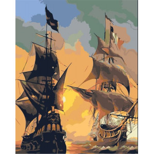 Картина по номерам "Белый корабль чёрный корабль"