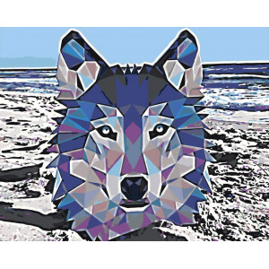 Картина по номерам "Фигурный волк"