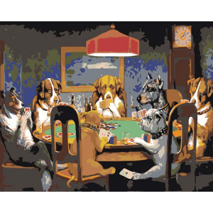Картина по номерам "Собаки играющие в покер"