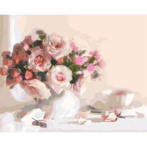 Картина по номерам "Троянди у вазі"