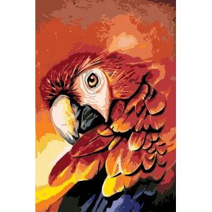 Картина по номерам "Огненный попугай"