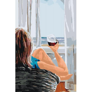 Картина по номерам "Бокал красного вина"