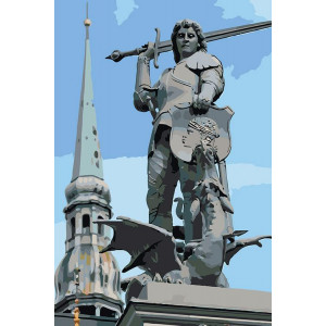 Картина по номерам "Статуя в Риге"