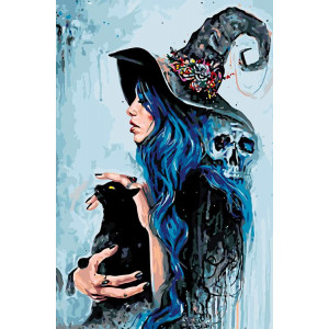 Картина по номерам "Синевласая ведьма"