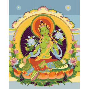 Картина по номерам "Зелёный Будда"