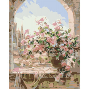 Картина по номерам "Цветы на окне"