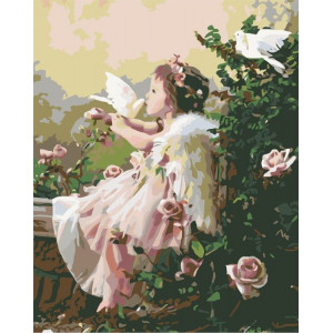 Картина по номерам "Ангел в саду"